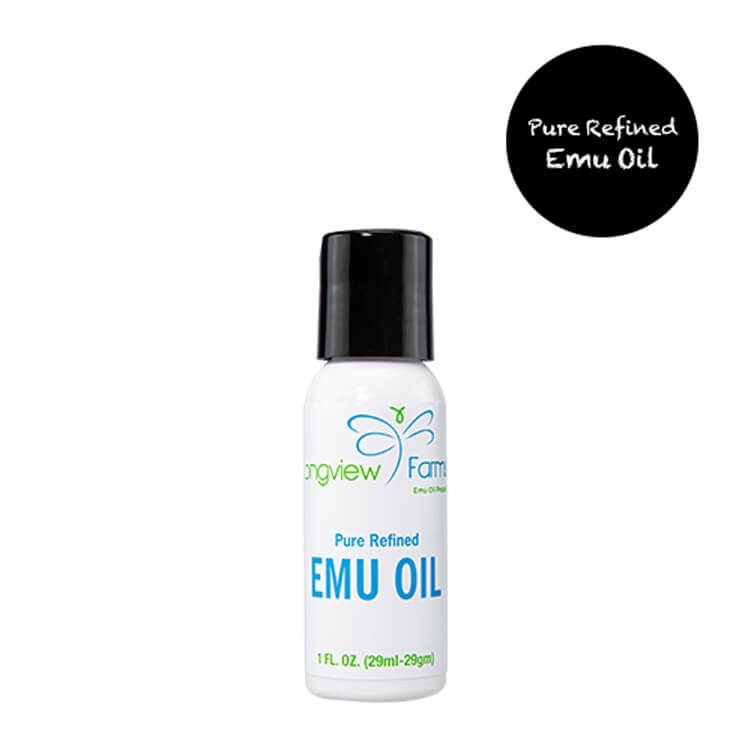 LONGVIEW FARMS Pure Refined Emu Oil 1oz 化学薬品無添加スキンケア エミューオイル