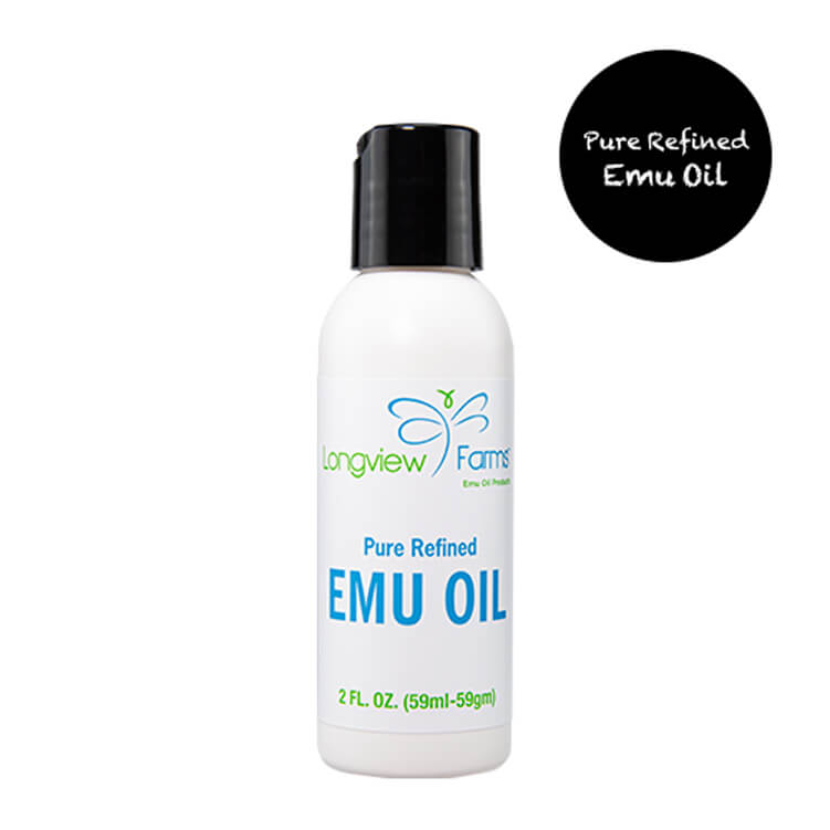 LONGVIEW FARMS Pure Refined Emu Oil 2oz 化学薬品無添加スキンケア エミューオイル